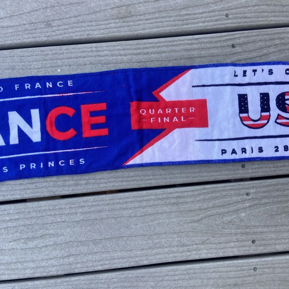 2019 Women’s World Cup Soccer USA France Quarter Final Match Scarf Paris 6/28/19